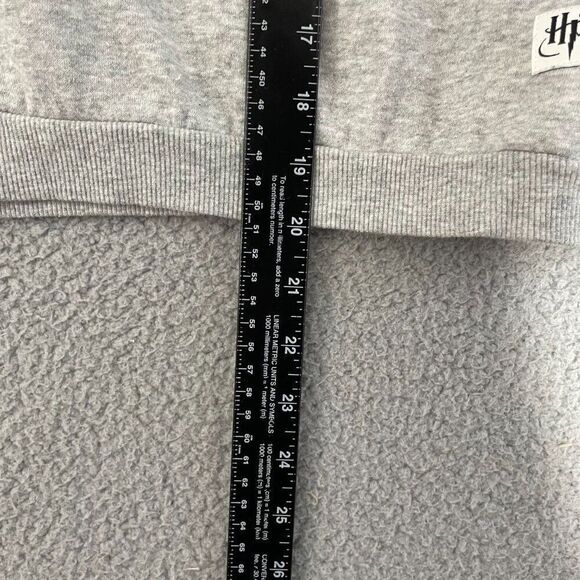 Harry Potter x H&M Hogwarts Sweatshirt Girls 20 Gray 1/4 Zip Cropped‎ Pullover - Picture 7 of 10